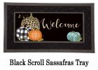 Mixed Print Pumpkins Sassafras Mat - 10 x 22 Insert Doormat