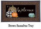 Mixed Print Pumpkins Sassafras Mat - 10 x 22 Insert Doormat