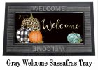 Mixed Print Pumpkins Sassafras Mat - 10 x 22 Insert Doormat