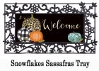 Mixed Print Pumpkins Sassafras Mat - 10 x 22 Insert Doormat