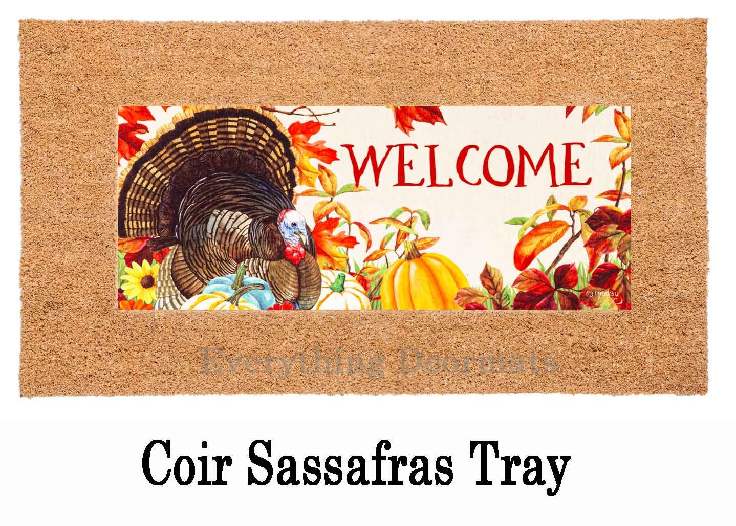 November Turkey Sassafras Mat 10 x 22 Insert Doormat