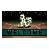 Oakland Athletics Flocked Rubber Doormat - 18 x 30