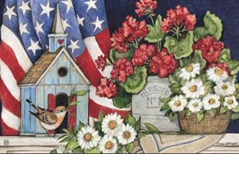 Indoor & Outdoor Patriotic Birdhouses MatMates Doormat - 18x30