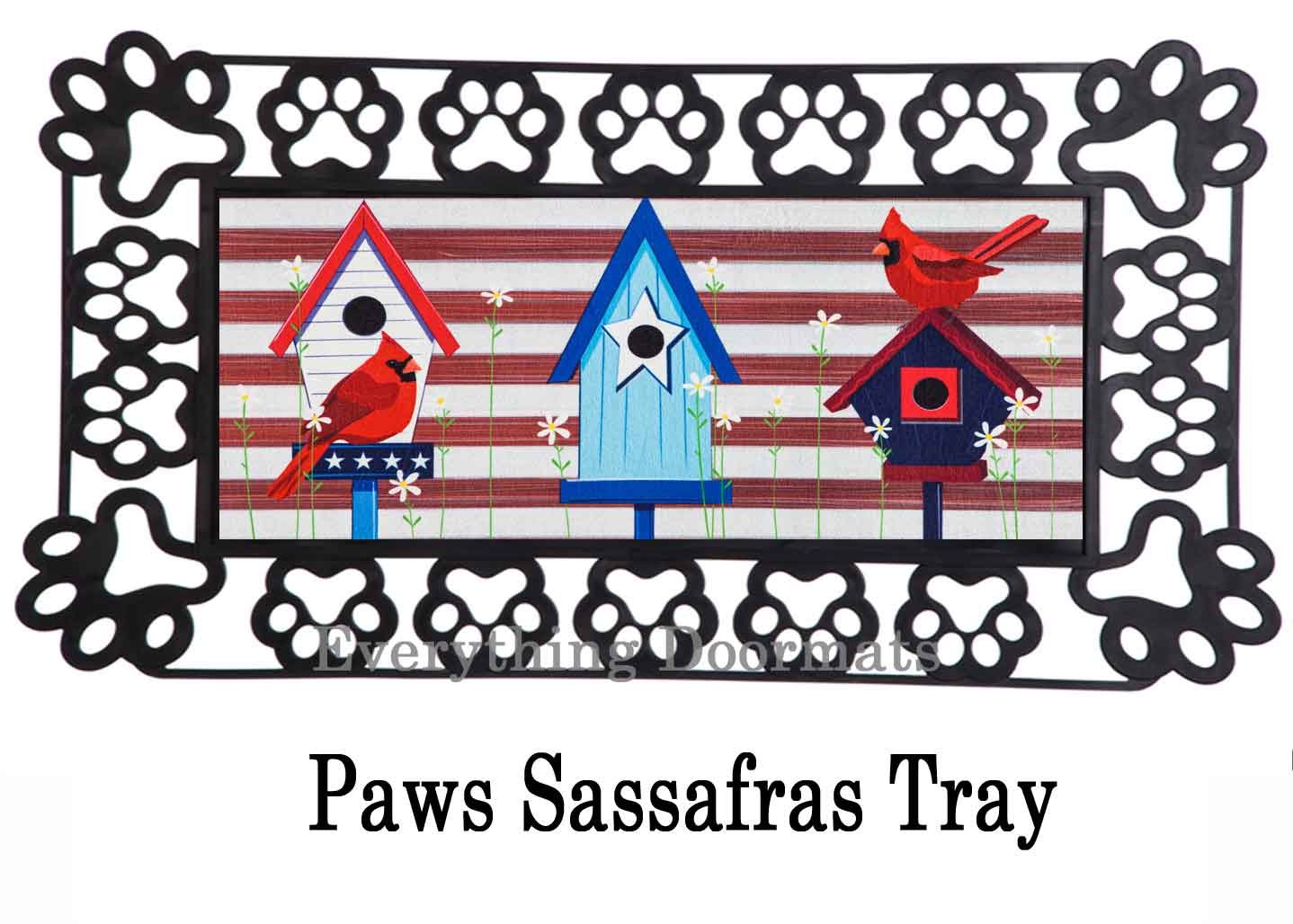 Ghosts Halloween Birdhouses Sassafras Rug Insert Switch Door Mat 10x22 Bats 
