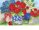 Indoor & Outdoor Patriotic Floral MatMate Doormat-18x30