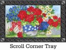 Indoor & Outdoor Patriotic Floral MatMate Doormat-18x30