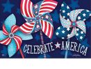 Patriotic Pinwheels Indoor & Outdoor MatMate Doormat - 18x30