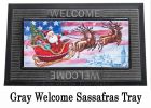 Patriotic Santa Sassafras Mat - 10 x 22 Insert Doormat