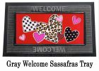 Sassafras Patterned Hearts Switch Doormat - 10 x 22 Insert