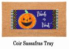 Patterned Jack-O-Lantern Sassafras Mat - 10 x 22 Insert Doormat