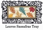 Patterned Leaves Sassafras Mat - 10 x 22 Insert Doormat