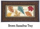 Patterned Leaves Sassafras Mat - 10 x 22 Insert Doormat