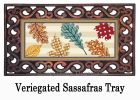 Patterned Leaves Sassafras Mat - 10 x 22 Insert Doormat