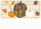 Patterned Pumpkins and Leaves Sassafras Mat - 10 x 22 Insert Doormat