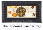 Patterned Pumpkins and Leaves Sassafras Mat - 10 x 22 Insert Doormat