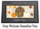 Patterned Pumpkins and Leaves Sassafras Mat - 10 x 22 Insert Doormat