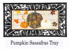 Patterned Pumpkins and Leaves Sassafras Mat - 10 x 22 Insert Doormat