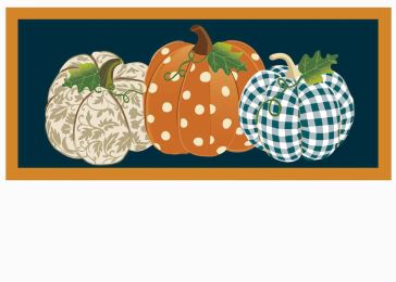 Patterned Pumpkins Sassafras Mat - 10 x 22 Insert Doormat