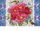 Hatch Embossed Peonies Bouquet Doormat - 19 x 30