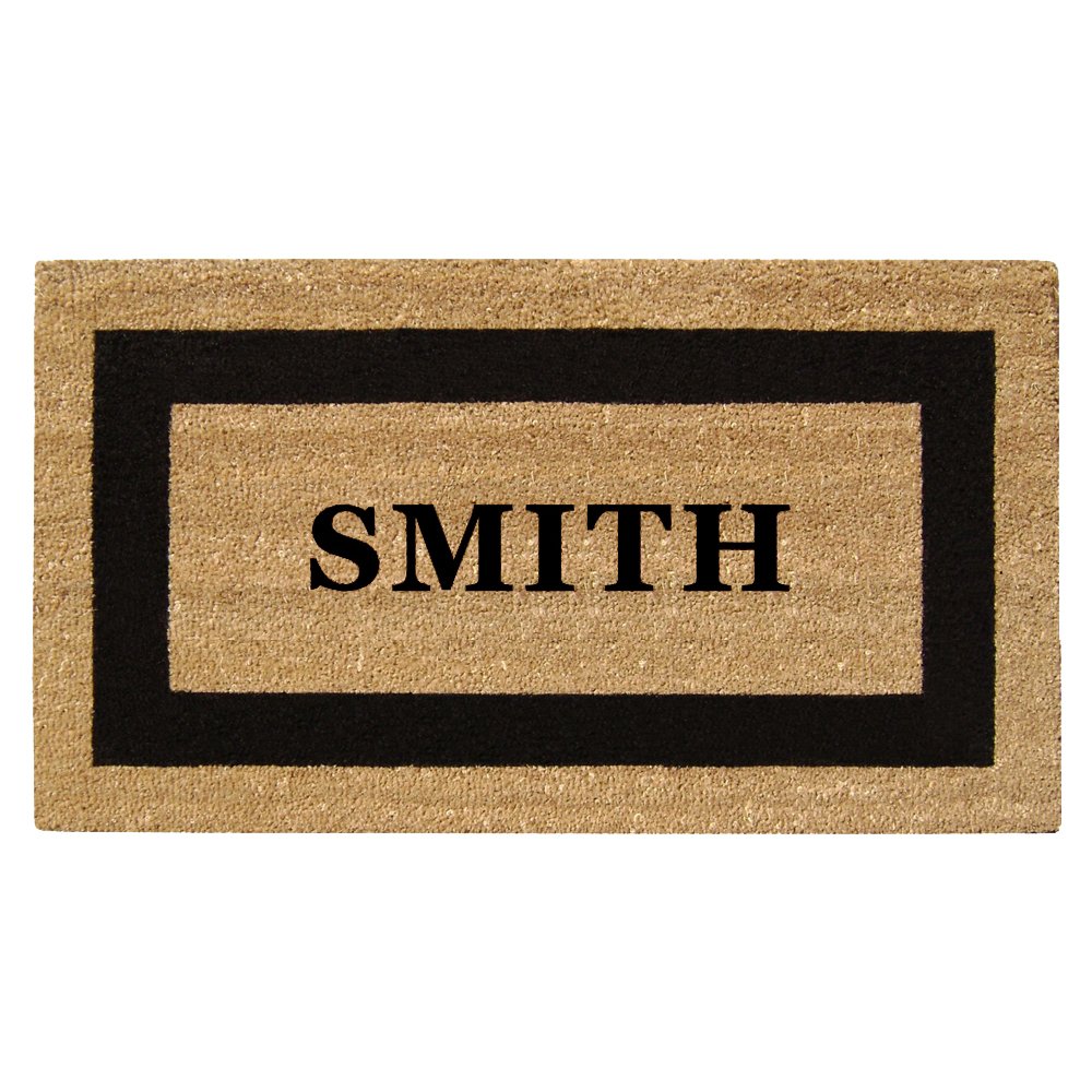 Personalized Superscrpaer Black Framed Coir Doormat