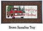 Plaid Christmas Truck Sassafras Mat - 10 x 22 Insert Doormat