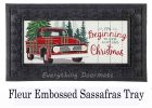 Plaid Christmas Truck Sassafras Mat - 10 x 22 Insert Doormat