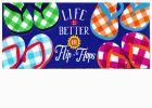 Plaid Flip Flops Sassafras Mat - 10 x 22 Insert Doormat