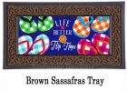 Plaid Flip Flops Sassafras Mat - 10 x 22 Insert Doormat