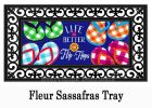 Plaid Flip Flops Sassafras Mat - 10 x 22 Insert Doormat