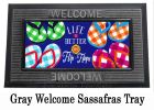 Plaid Flip Flops Sassafras Mat - 10 x 22 Insert Doormat