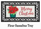 Sassafras Poinsettia Mason Jar Mat - 10 x 22 Insert Doormat