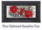 Poinsettia Tobacco Basket Sassafras Mat - 10 x 22 Insert Doormat
