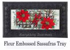 Poinsettia Tobacco Basket Sassafras Mat - 10 x 22 Insert Doormat