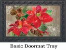 Indoor & Outdoor Poinsettia with Pine Cones MatMate Doormat