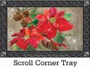 Indoor & Outdoor Poinsettia with Pine Cones MatMate Doormat