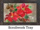 Indoor & Outdoor Poinsettia with Pine Cones MatMate Doormat