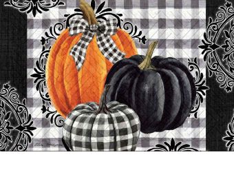 Pumpkin Check Hatch Embossed Doormat - 19 x 30