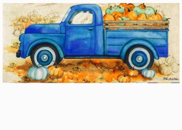 Pumpkin Farm Truck Sassafras Mat - 10 x 22 Insert Doormat