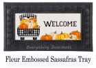 Pumpkin Plaid Truck Sassafras Mat - 10 x 22 Insert Doormat