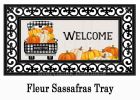 Pumpkin Plaid Truck Sassafras Mat - 10 x 22 Insert Doormat