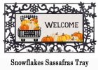 Pumpkin Plaid Truck Sassafras Mat - 10 x 22 Insert Doormat