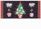 Red Chinoiserie Topiaries Sassafras Mat - 10 x 22 Insert Doormat