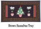 Red Chinoiserie Topiaries Sassafras Mat - 10 x 22 Insert Doormat