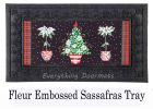 Red Chinoiserie Topiaries Sassafras Mat - 10 x 22 Insert Doormat