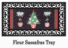 Red Chinoiserie Topiaries Sassafras Mat - 10 x 22 Insert Doormat