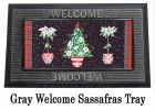 Red Chinoiserie Topiaries Sassafras Mat - 10 x 22 Insert Doormat