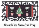 Red Chinoiserie Topiaries Sassafras Mat - 10 x 22 Insert Doormat