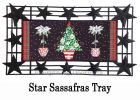 Red Chinoiserie Topiaries Sassafras Mat - 10 x 22 Insert Doormat