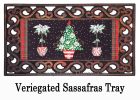 Red Chinoiserie Topiaries Sassafras Mat - 10 x 22 Insert Doormat