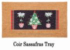 Red Chinoiserie Topiaries Sassafras Mat - 10 x 22 Insert Doormat